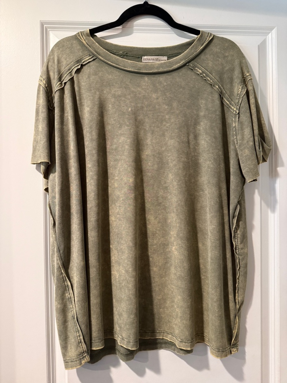 Zenana Outfitters Vintage Wash Olive Short Sleeve Tee